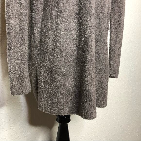 Barefoot Dreams CozyChic Lite taupe open front long cardigan size Medium - Picture 13 of 15